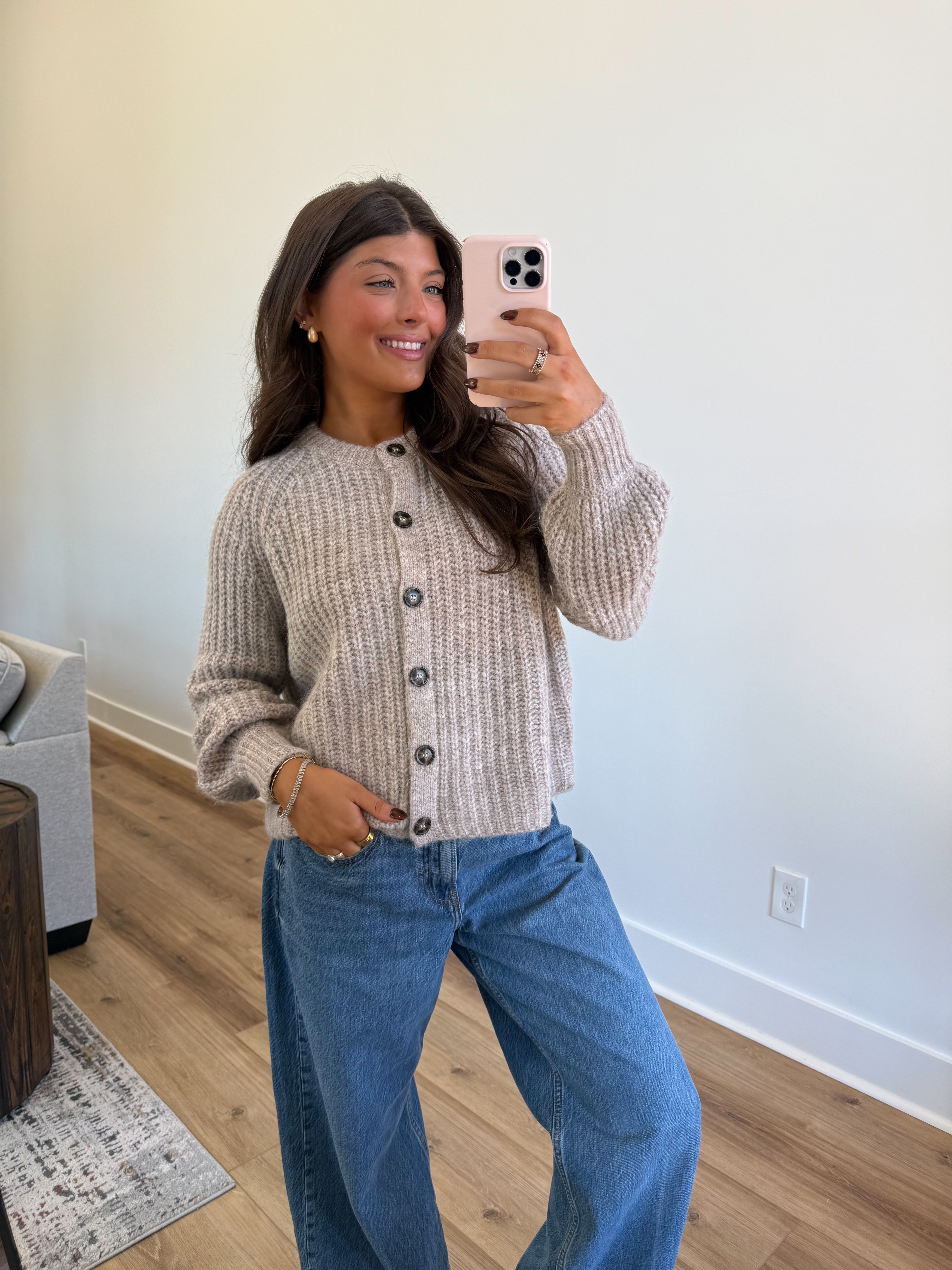 Brushed Button Cardigan