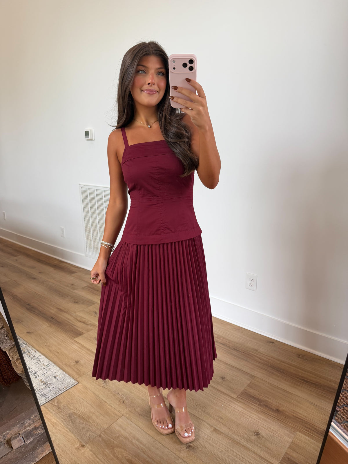 Pleated Gossip Midi Dress