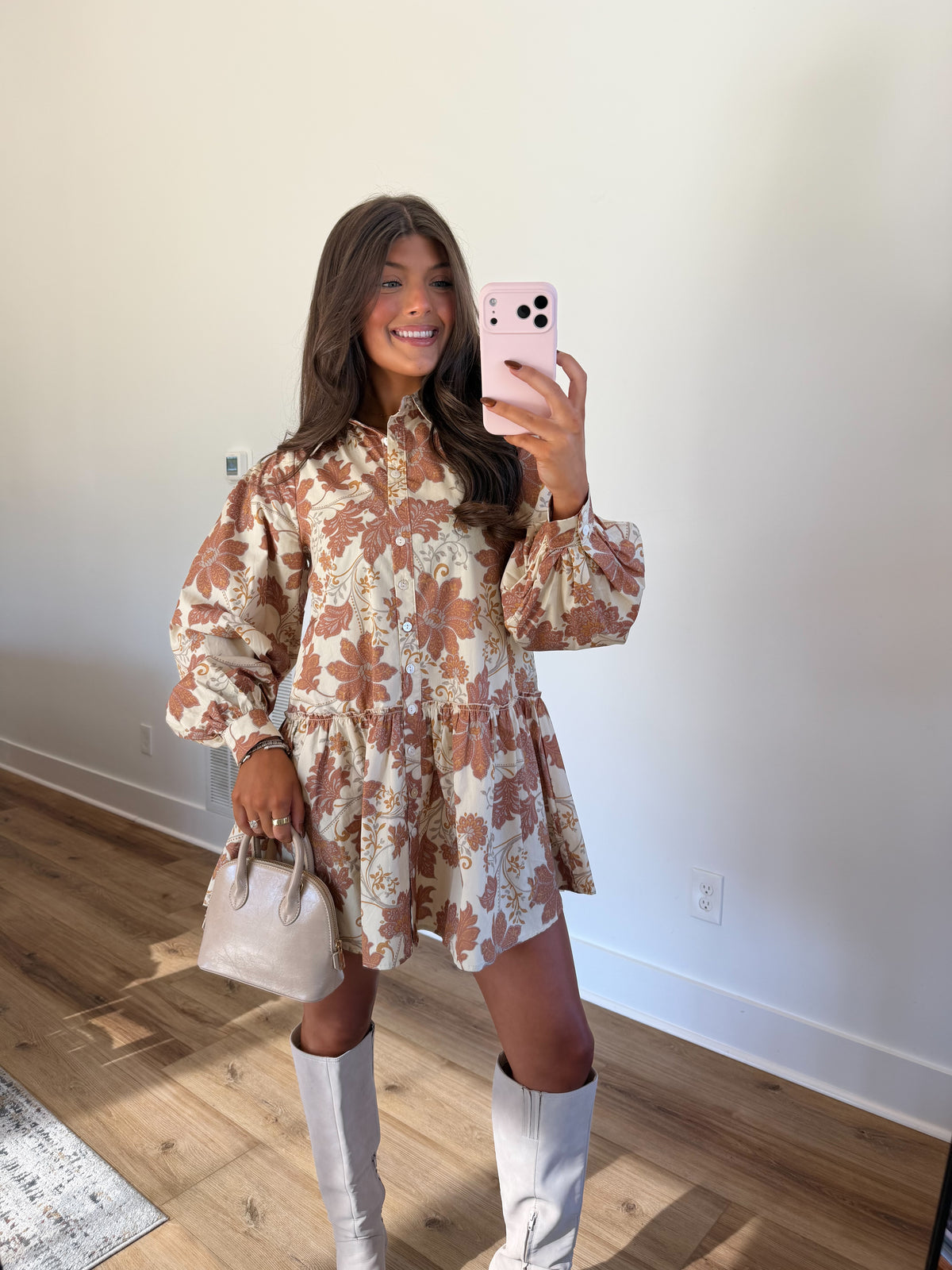 Cream & Rust Floral Mini