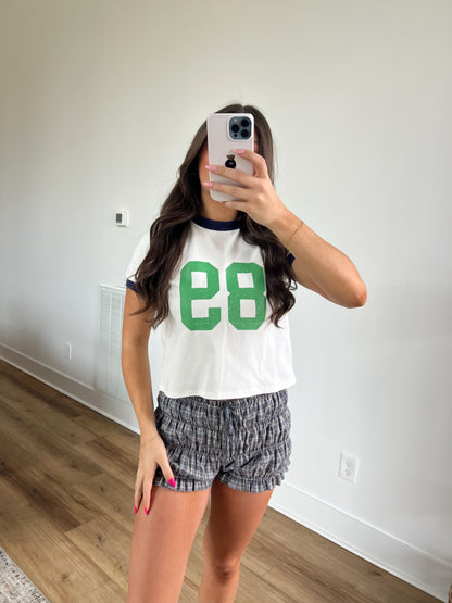 89 Baby Tee (White/Green)