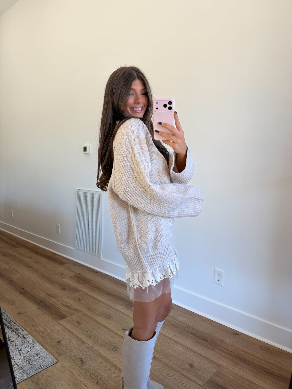 Sweet Lace Hem Sweater