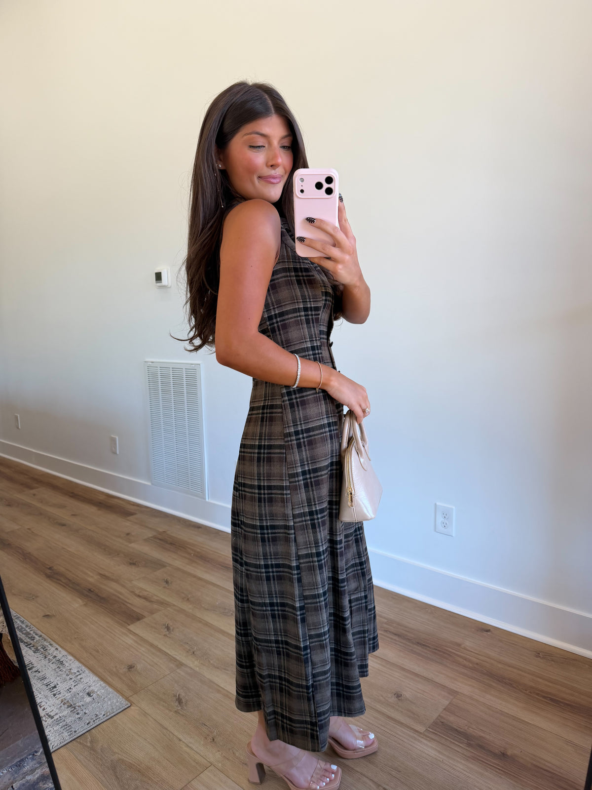 Pecan Pie Plaid Mini Dress
