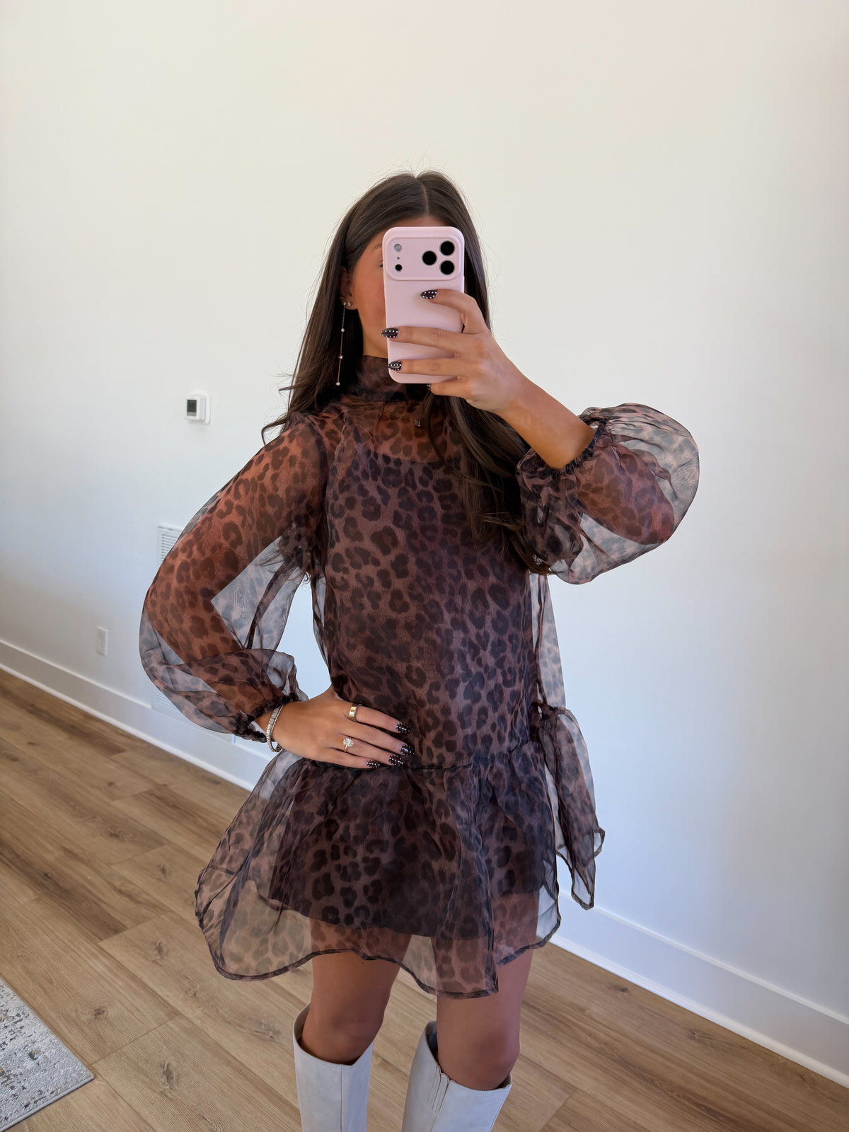 Sheer Leopard Mini Dress