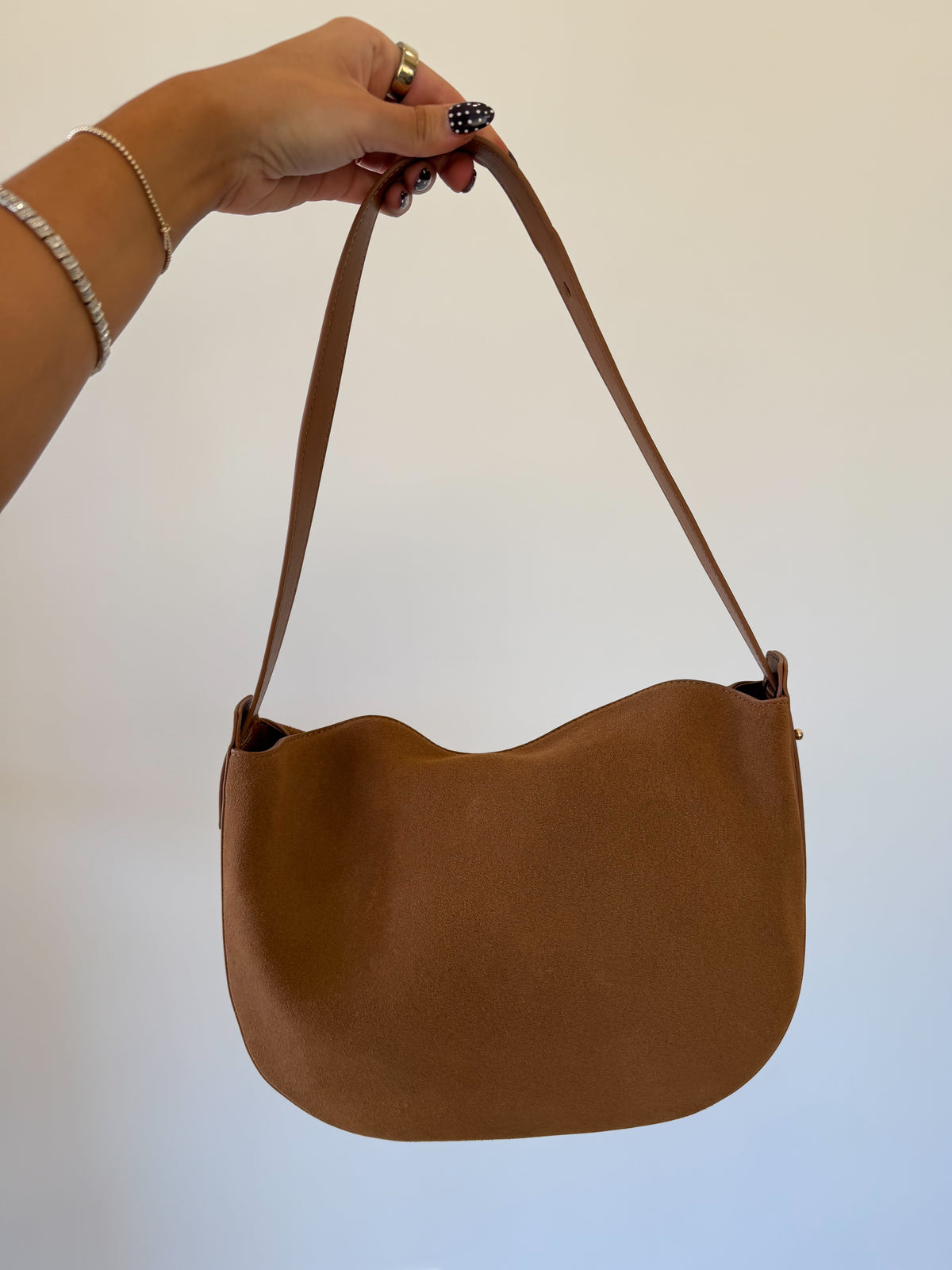 Tan Suede Shoulder Bag