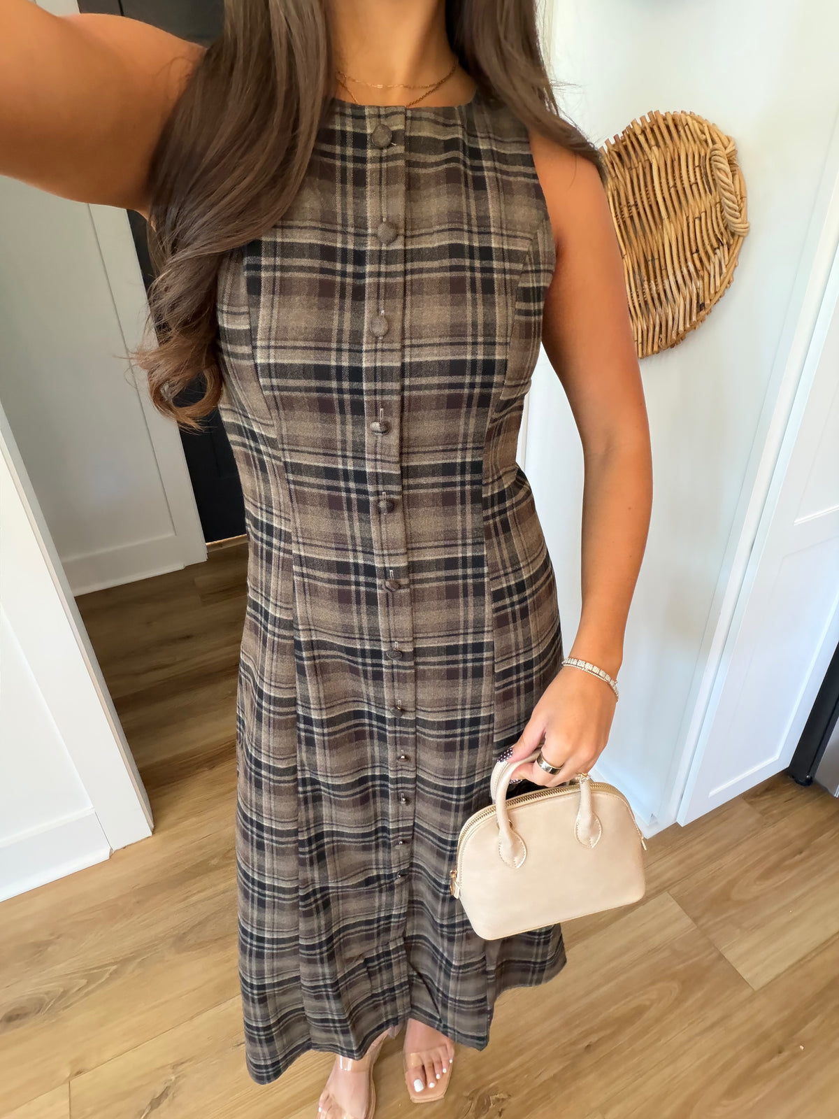 Pecan Pie Plaid Mini Dress