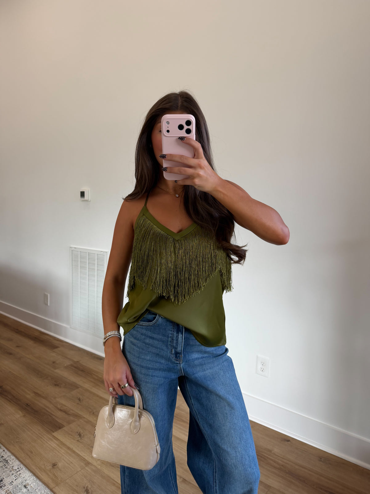 Olive Fringe Tank