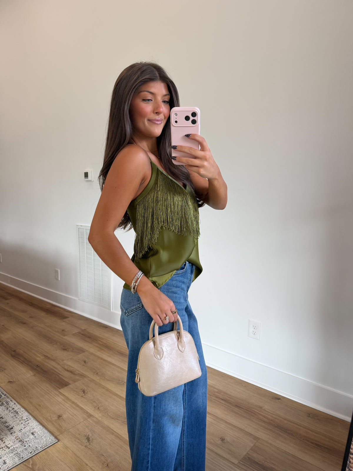 Olive Fringe Tank