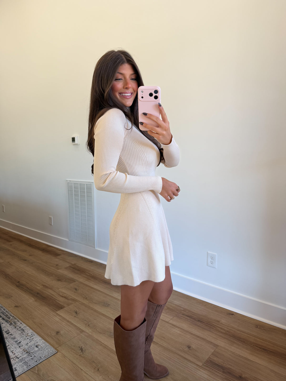Margot Knit Mini Dress (Cream)