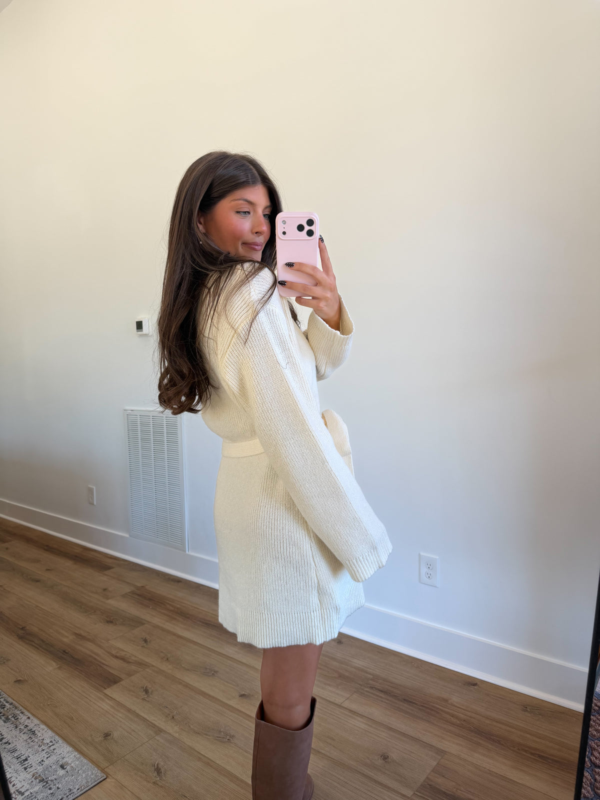 Denim Details Knit Mini Dress