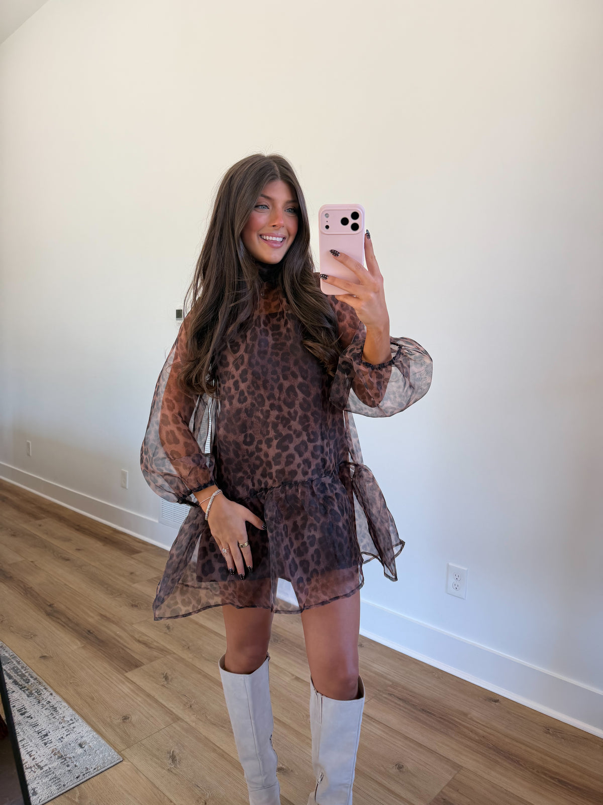 Sheer Leopard Mini Dress