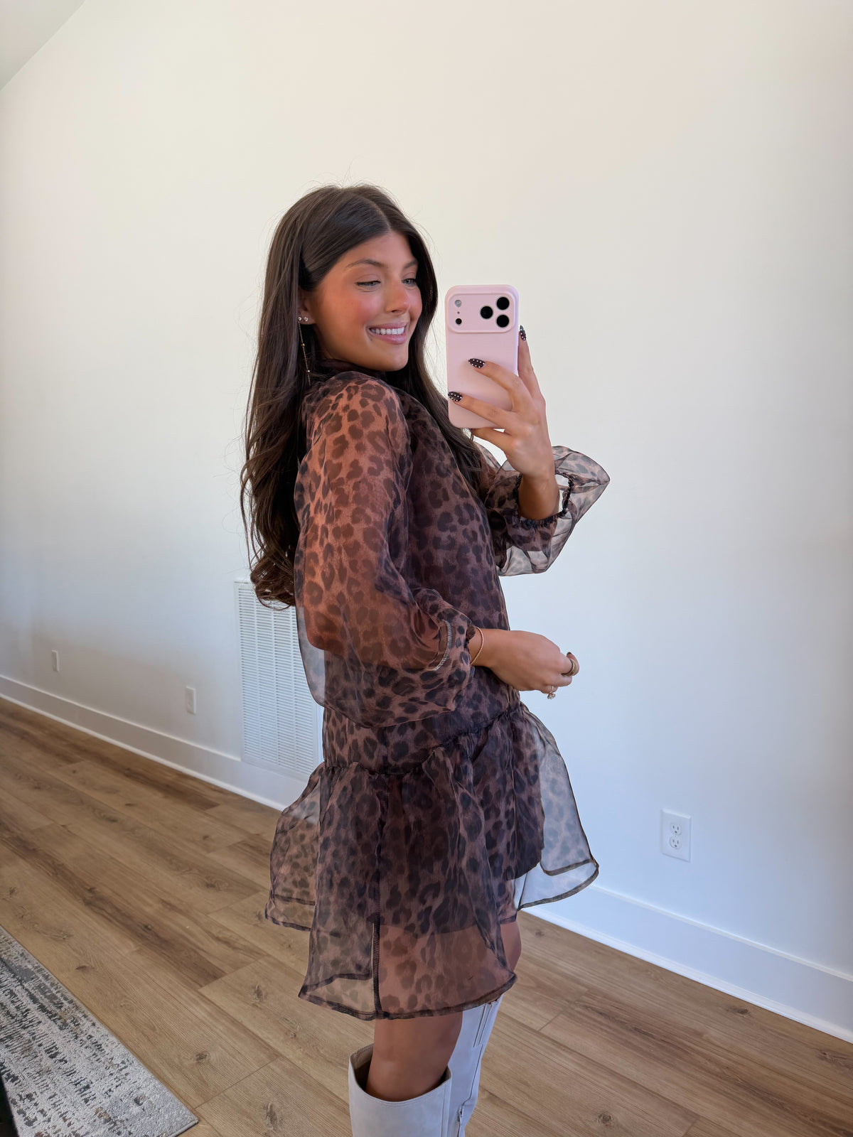 Sheer Leopard Mini Dress