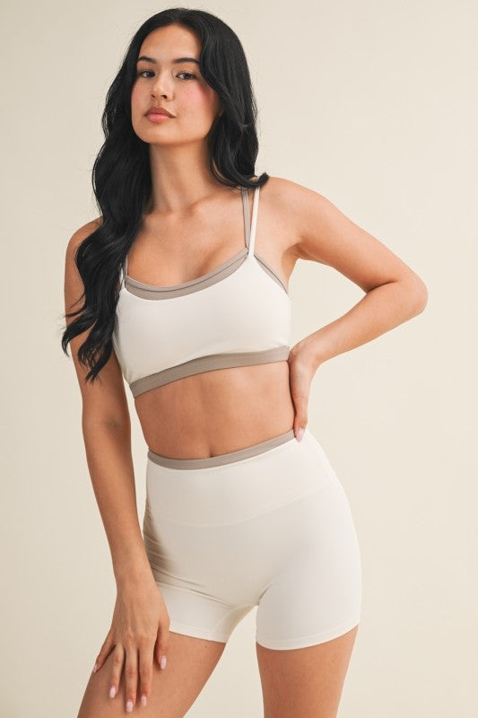Layered Sports Bra (Cream Combo)