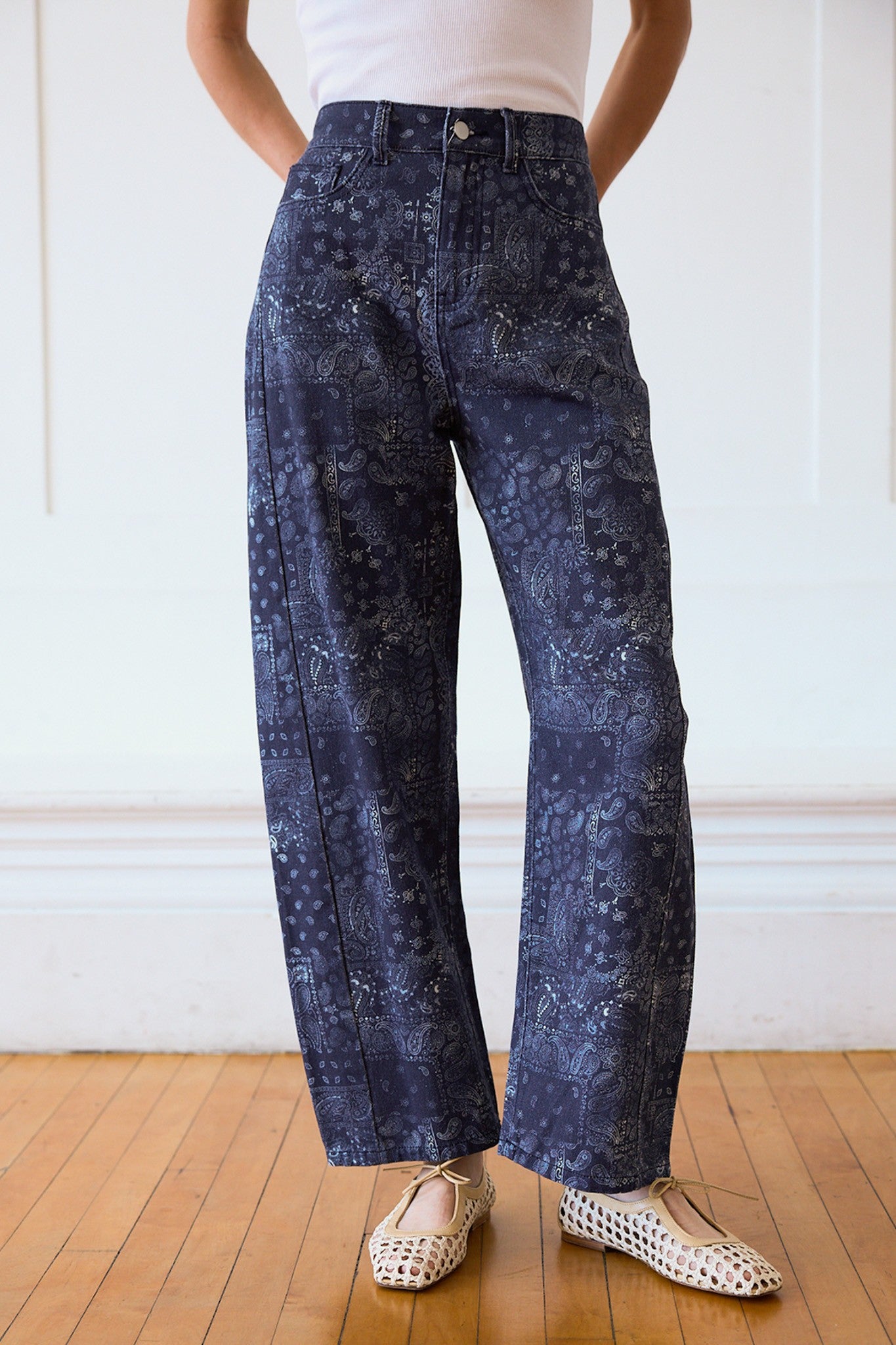 Paisley Denim Jeans (Blue)