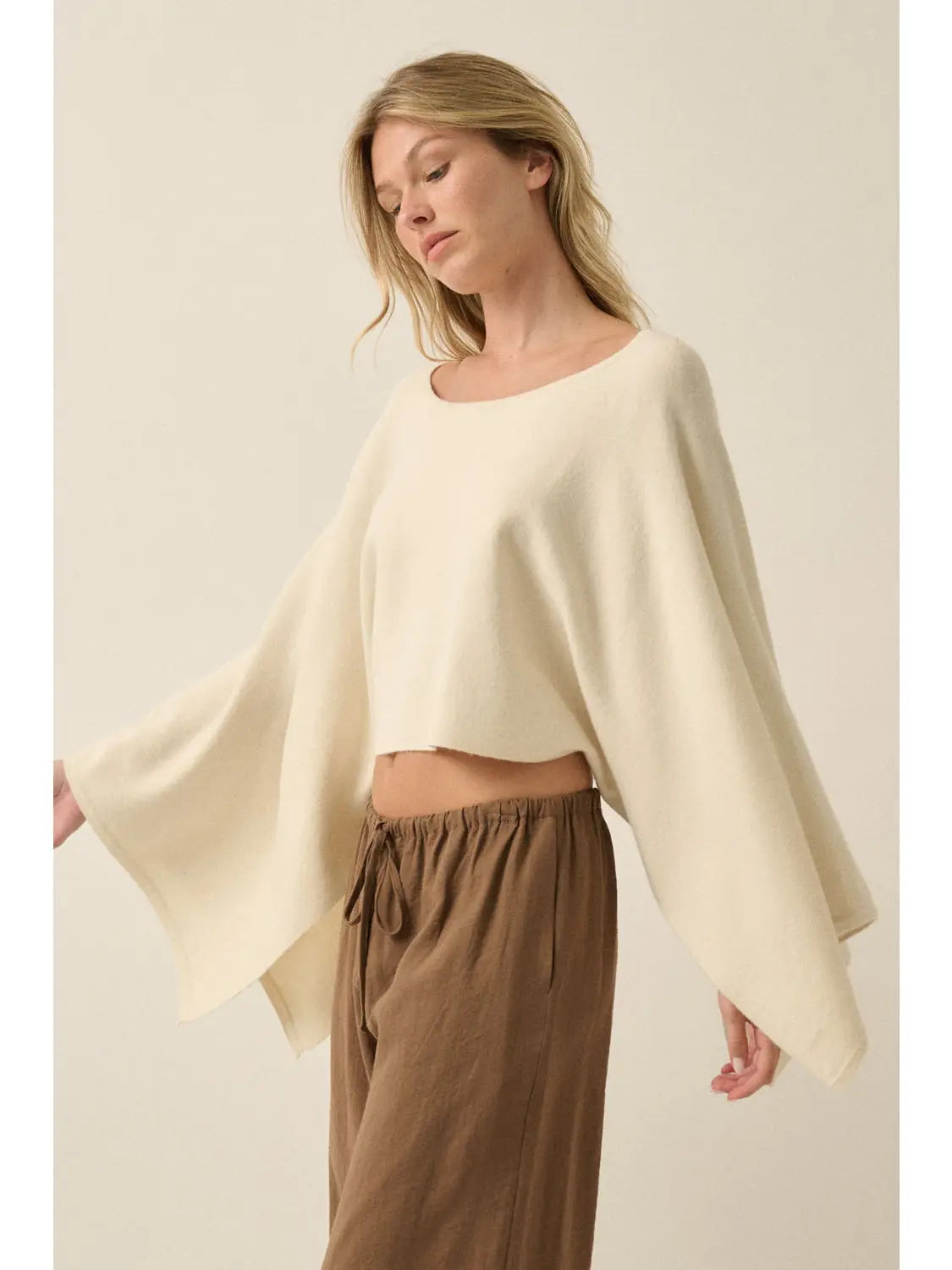 Cream Cape Top