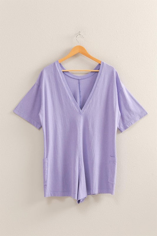 Oversized Tee Romper (Indigo)