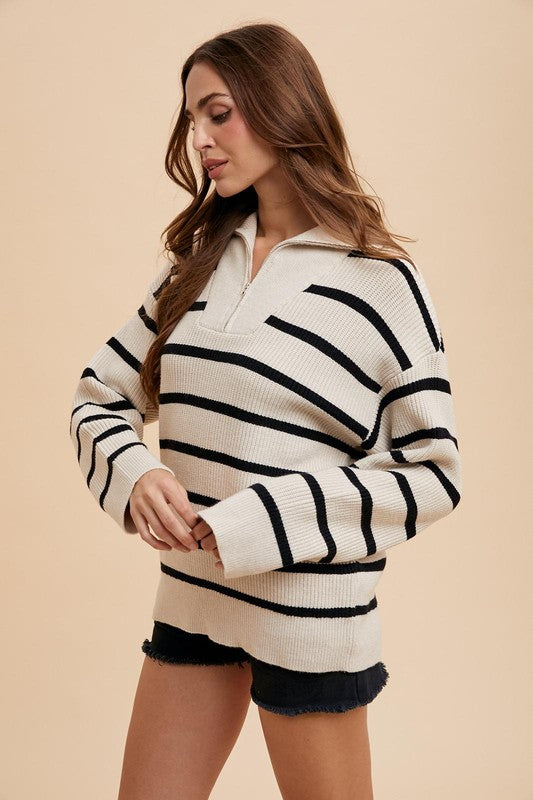 Stripe Cozy Knit Pullover