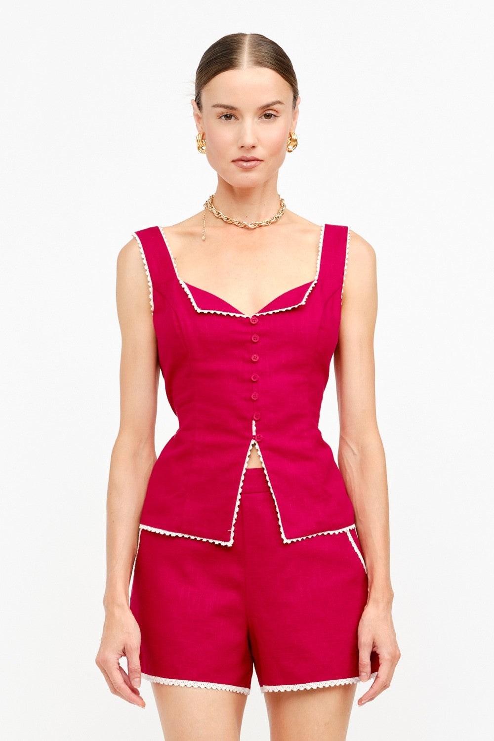 Cherry Cream Linen Set