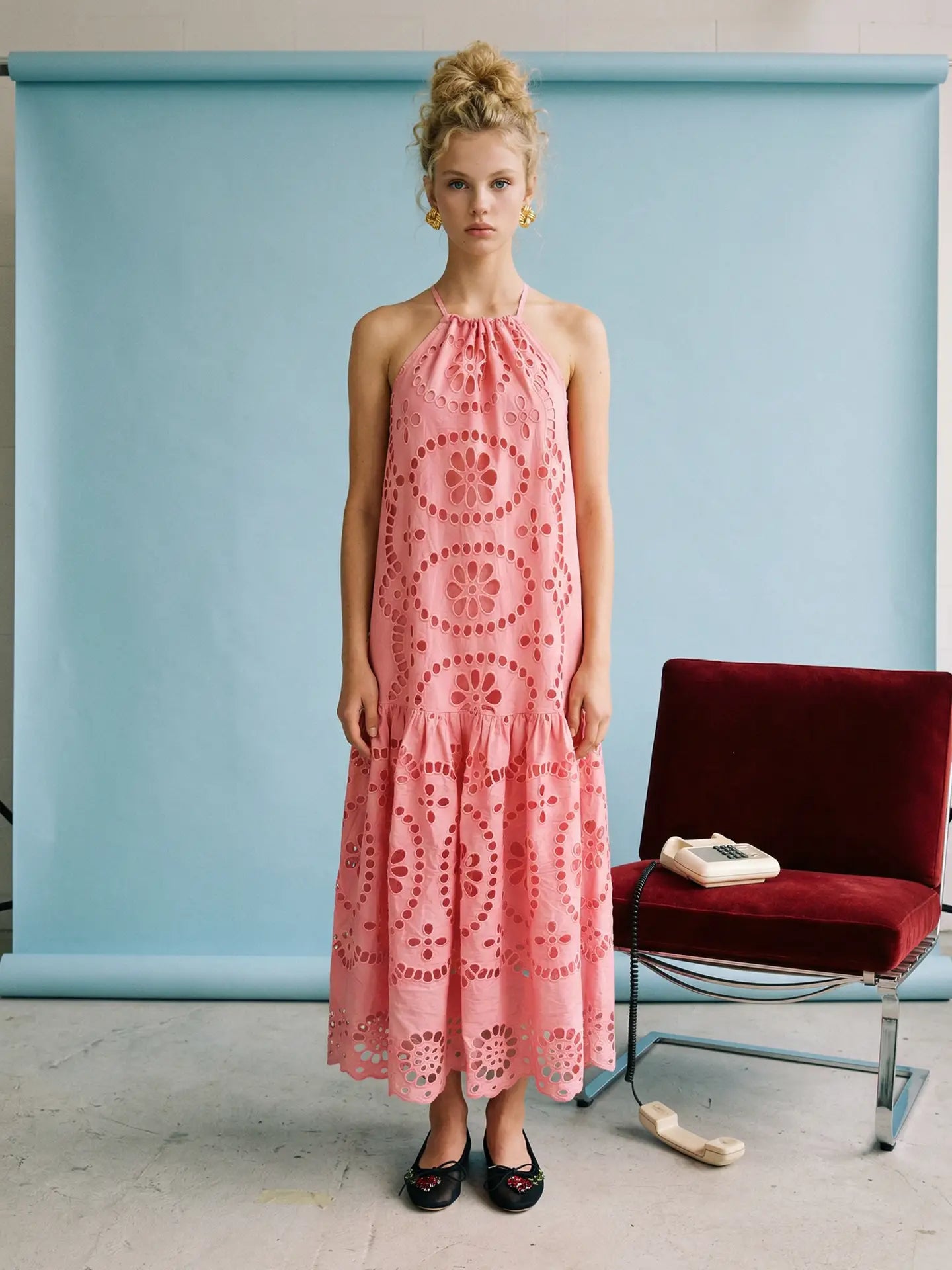 The Watermelon Eyelet Maxi