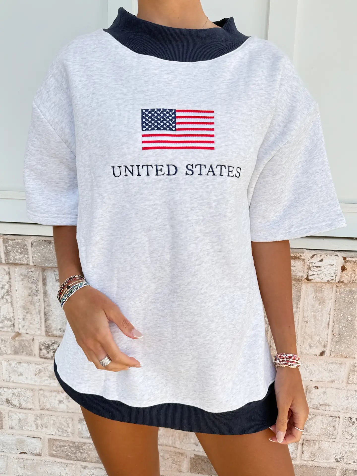 USA Mockneck Sweatshirt Tee