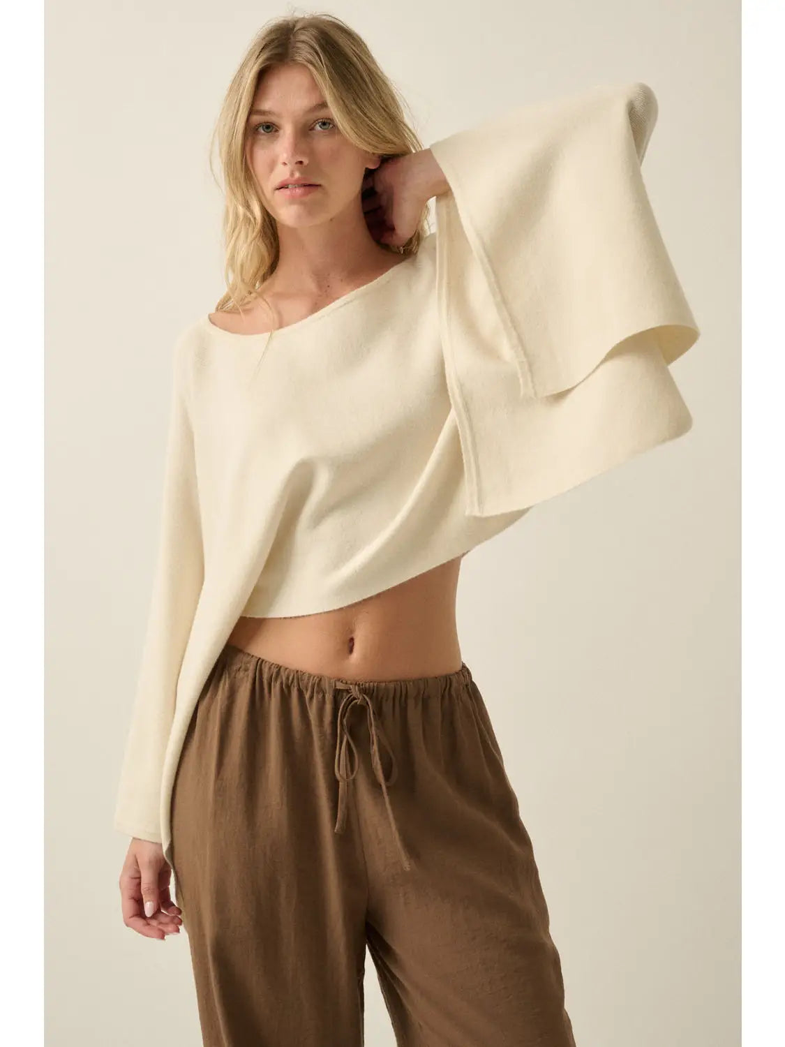 Cream Cape Top