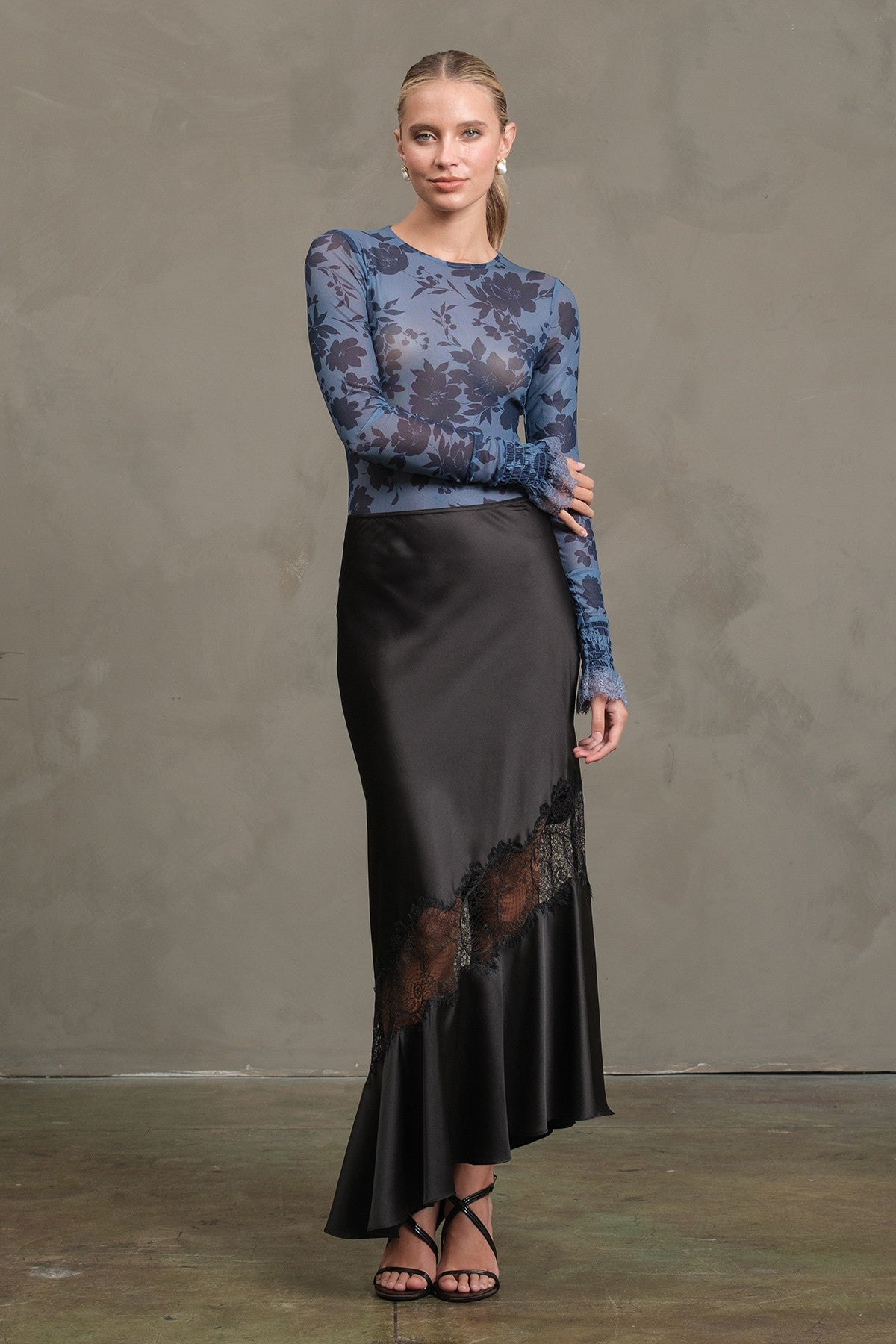 Black Laci Midi Skirt