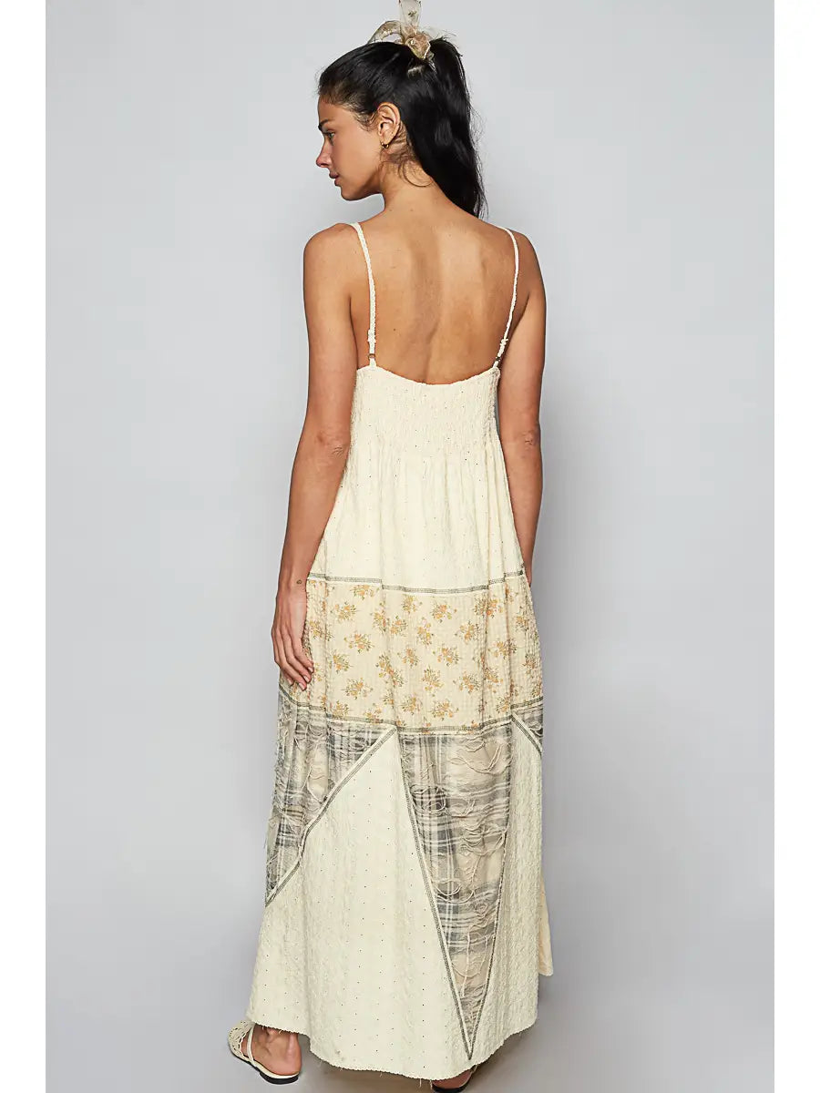 Vintage Work Maxi Dress (Cream)