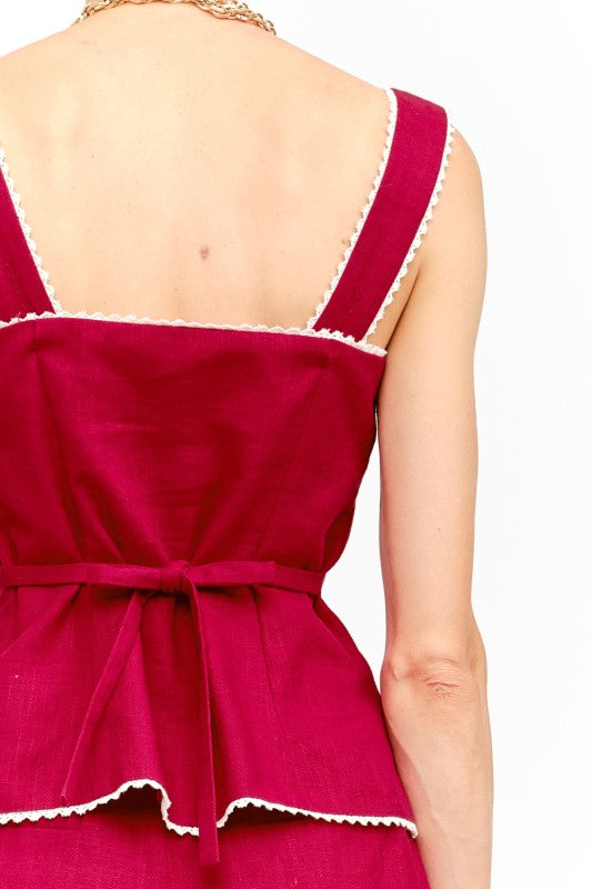 Cherry Cream Linen Set