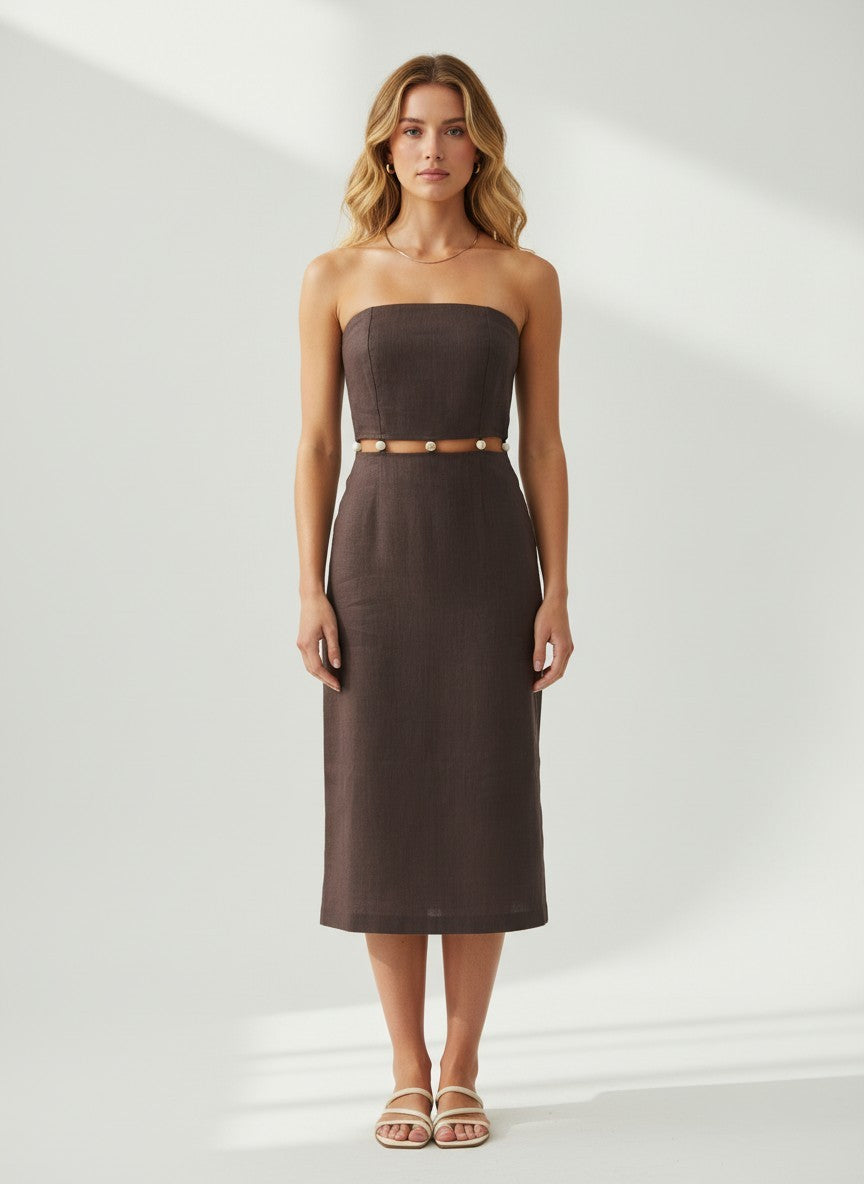 Beaded Cove Maxi (Brown)