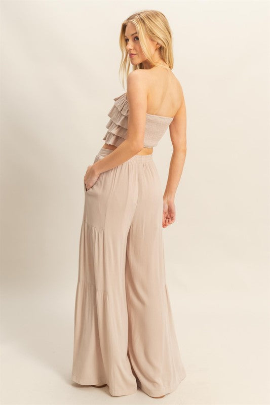Sand Ruffle Pants Set
