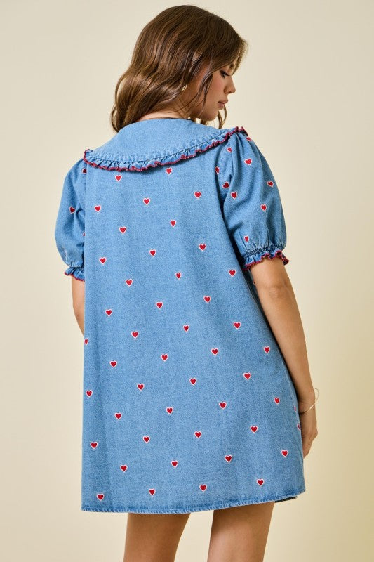 Candy Hearts Denim Dress