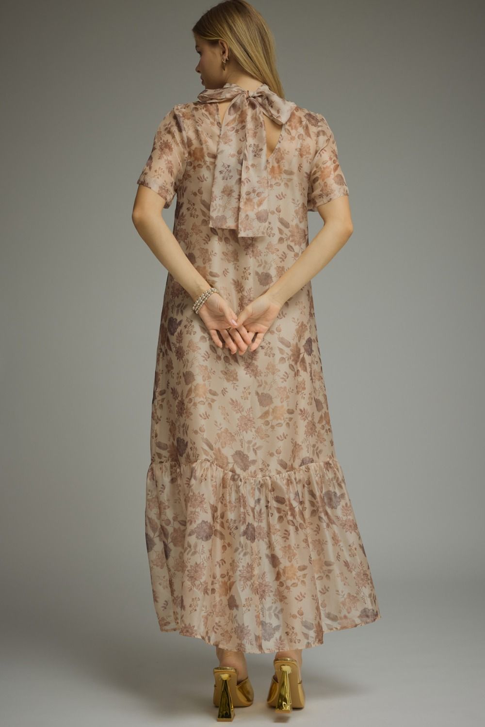 Floral Archive Dress (Taupe) (PRE-ORDER (1-2 weeks)/ Restock)