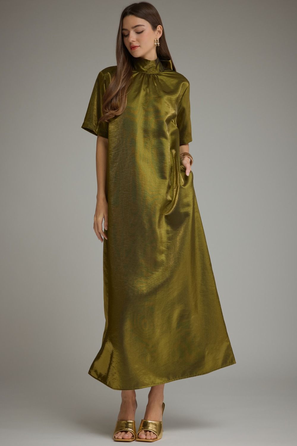 Golden Olive Maxi Dress