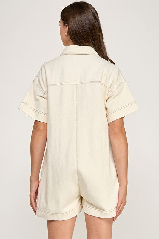 Claudia Cream Romper