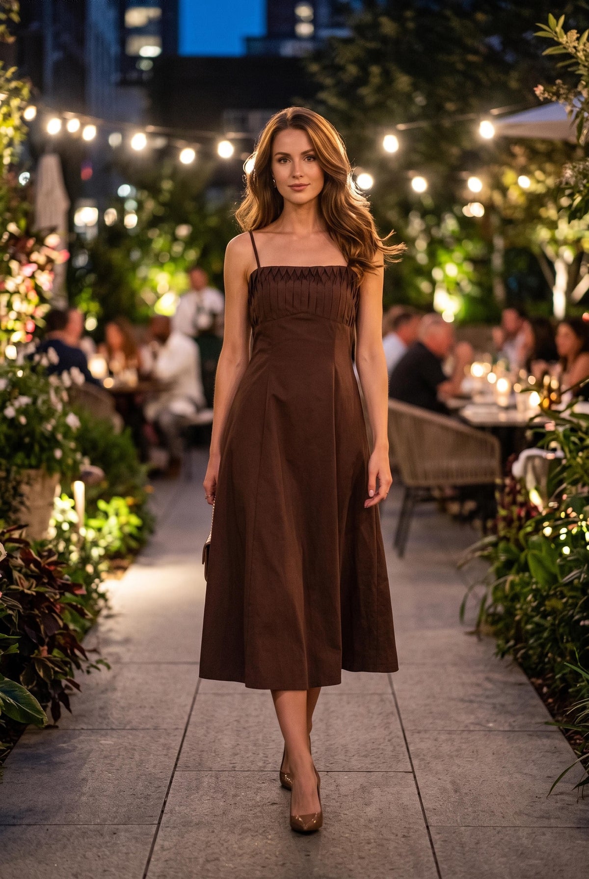 Keepsake Midi Dress (Chocolate Brown)