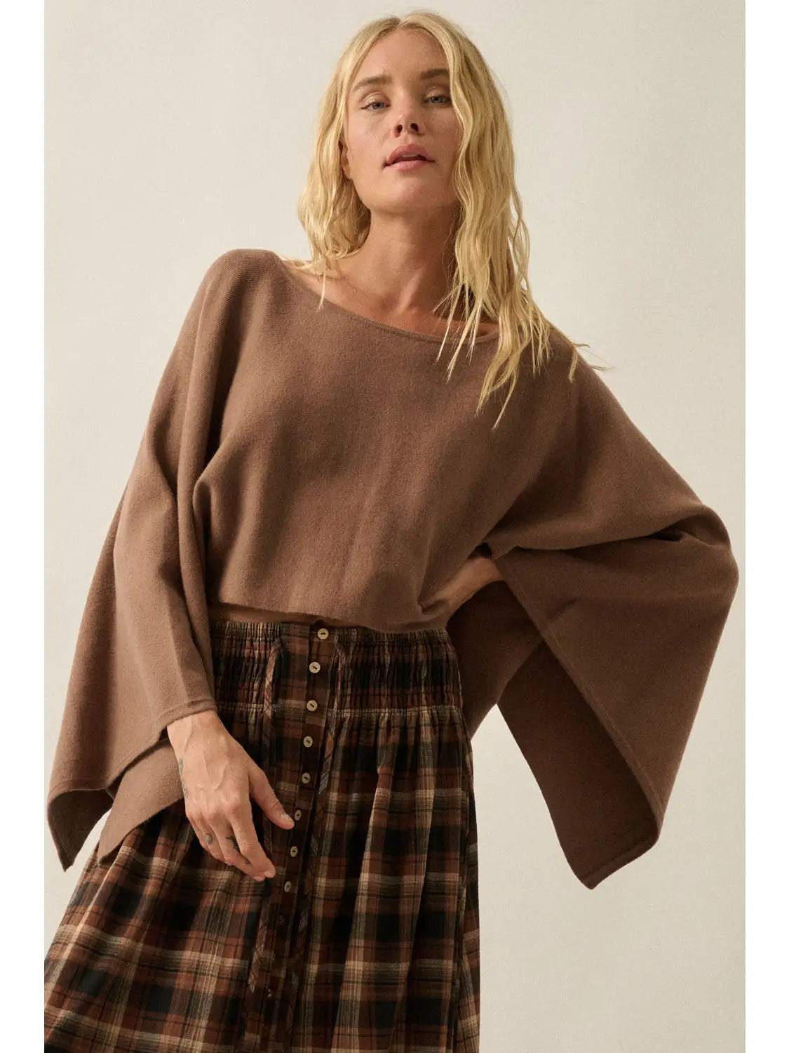Brown Cape Top