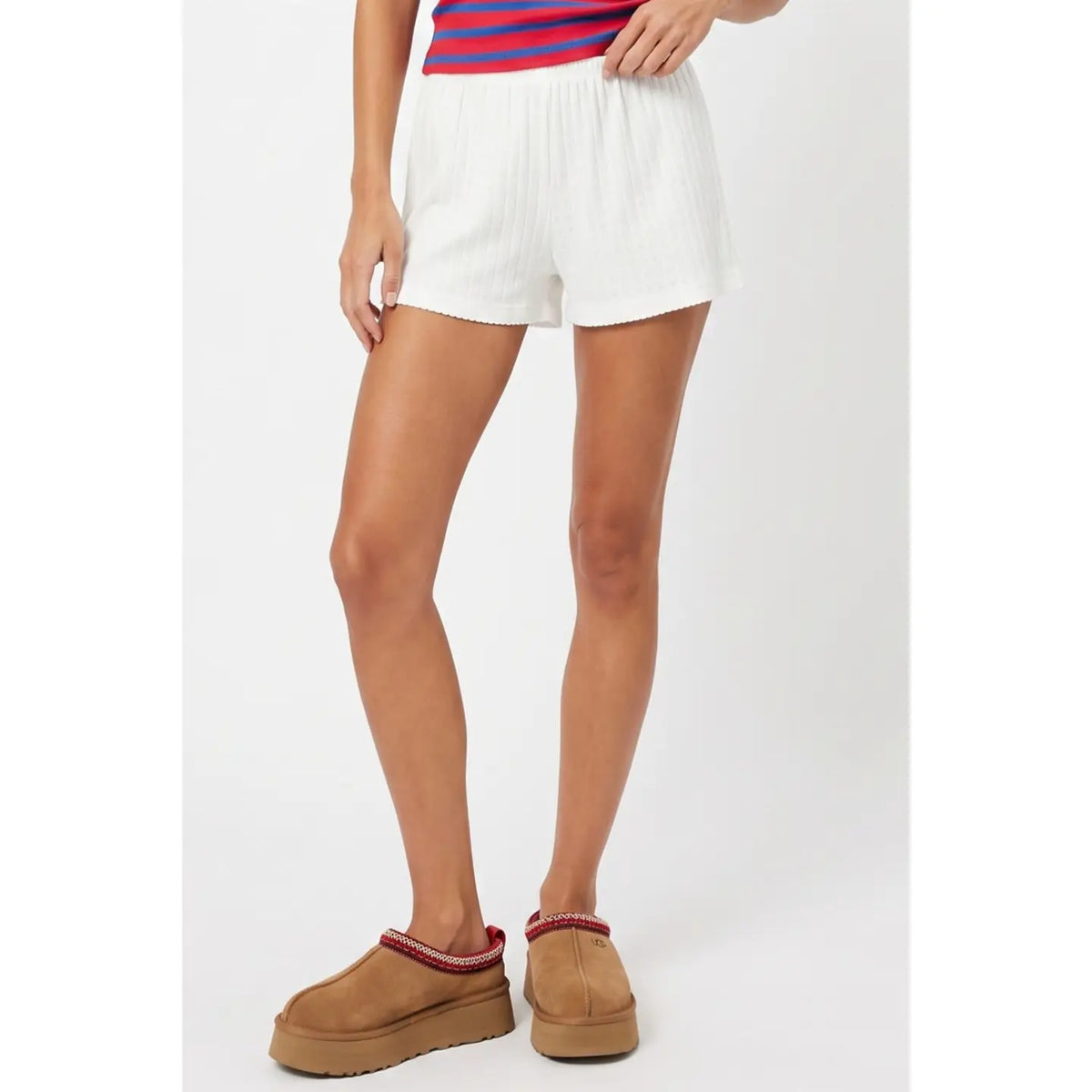 White Pointelle Shorts