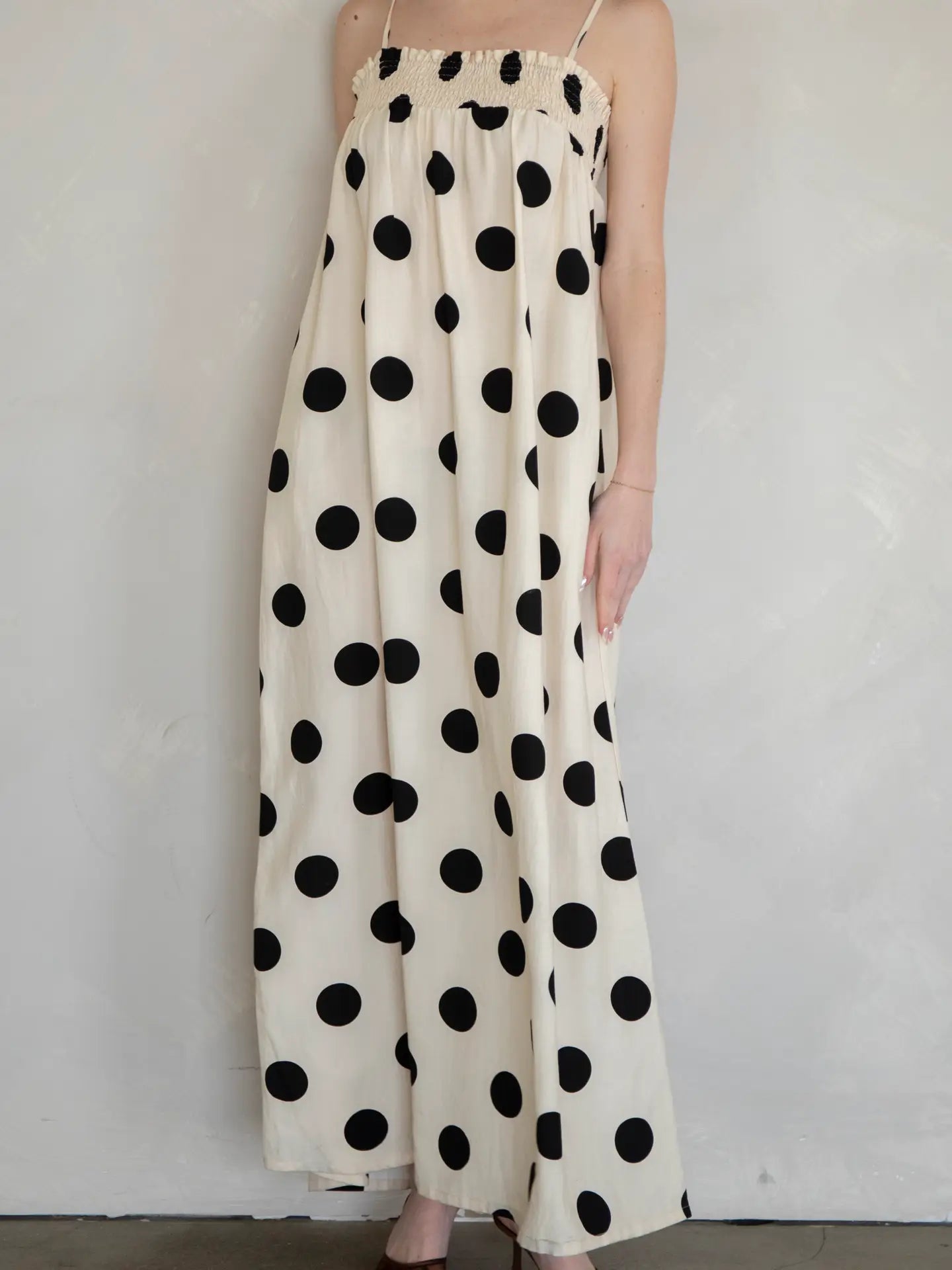 Smocked Top Polka Dot Maxi